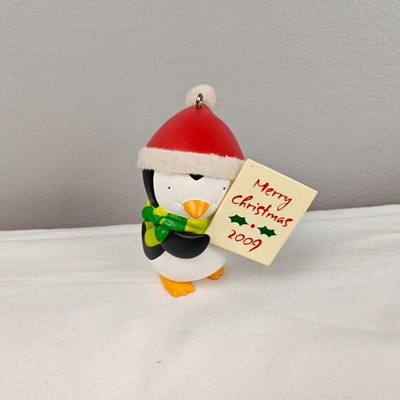 Hallmark 2009 Sign of the Times Penguin Ornament Christmas Holiday Cute 2.5” - Picture 5 of 9
